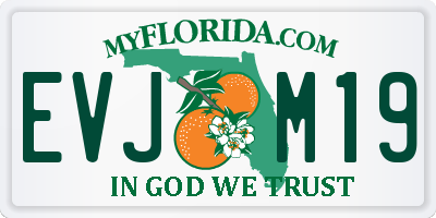 FL license plate EVJM19