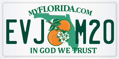 FL license plate EVJM20