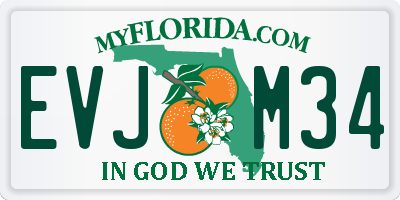 FL license plate EVJM34