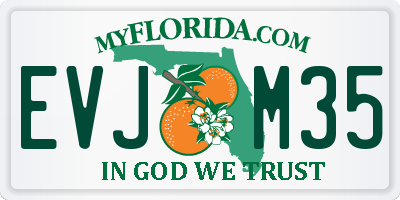 FL license plate EVJM35