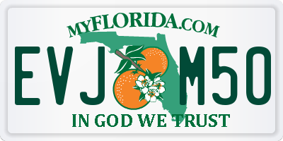 FL license plate EVJM50