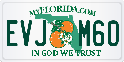 FL license plate EVJM60