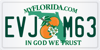 FL license plate EVJM63