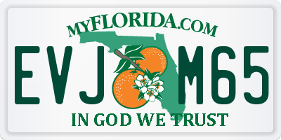 FL license plate EVJM65