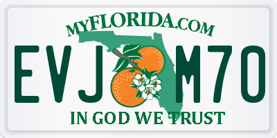 FL license plate EVJM70
