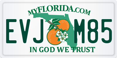 FL license plate EVJM85