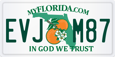 FL license plate EVJM87