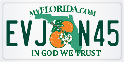 FL license plate EVJN45