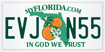 FL license plate EVJN55