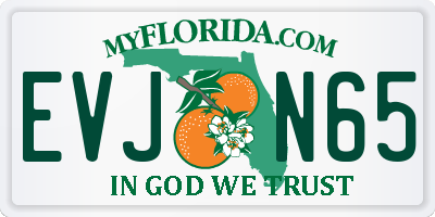 FL license plate EVJN65