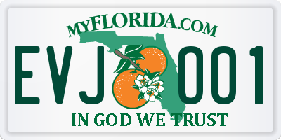 FL license plate EVJO01