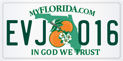 FL license plate EVJO16