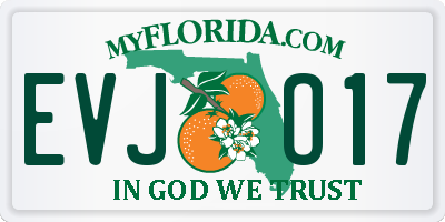 FL license plate EVJO17