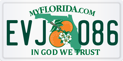 FL license plate EVJO86