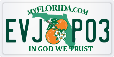 FL license plate EVJP03