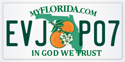 FL license plate EVJP07
