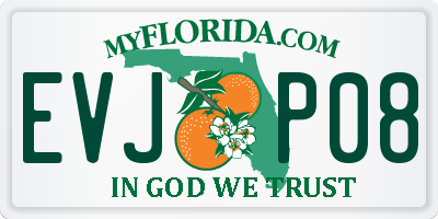 FL license plate EVJP08