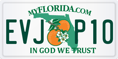 FL license plate EVJP10