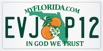 FL license plate EVJP12