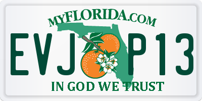 FL license plate EVJP13
