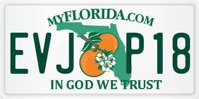 FL license plate EVJP18
