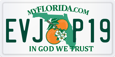 FL license plate EVJP19
