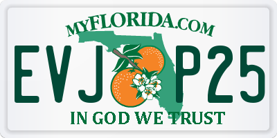 FL license plate EVJP25