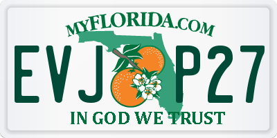 FL license plate EVJP27