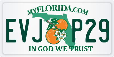 FL license plate EVJP29