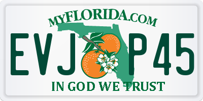 FL license plate EVJP45