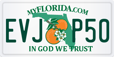 FL license plate EVJP50