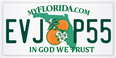 FL license plate EVJP55