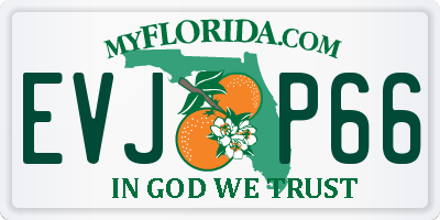 FL license plate EVJP66