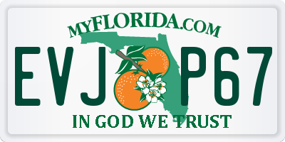 FL license plate EVJP67