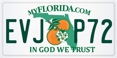 FL license plate EVJP72