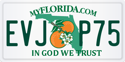 FL license plate EVJP75