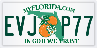 FL license plate EVJP77