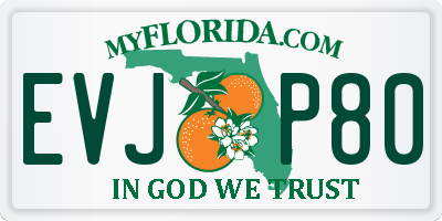 FL license plate EVJP80