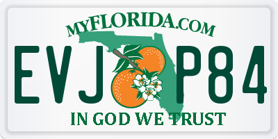 FL license plate EVJP84