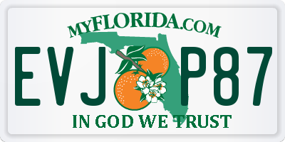 FL license plate EVJP87