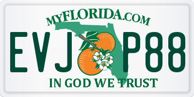 FL license plate EVJP88