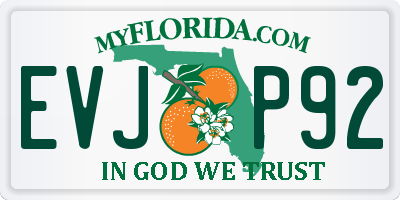 FL license plate EVJP92