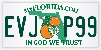 FL license plate EVJP99
