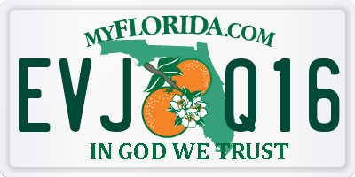 FL license plate EVJQ16