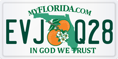 FL license plate EVJQ28