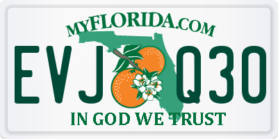 FL license plate EVJQ30