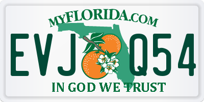 FL license plate EVJQ54