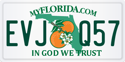 FL license plate EVJQ57