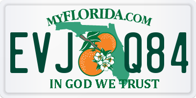 FL license plate EVJQ84