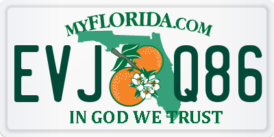 FL license plate EVJQ86